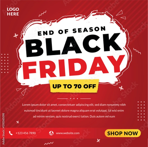Obraz Black Friday sale social media banner template