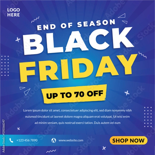Obraz Black Friday sale social media banner template