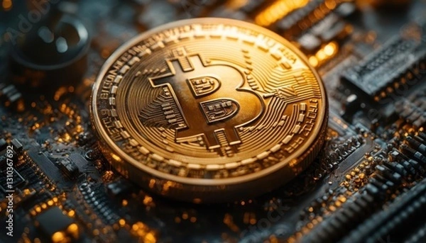 Fototapeta A cryptocurrency investor diversifying their portfolio with DeFi assets and stablecoins, Cryptocurrency, Speculative and innovative