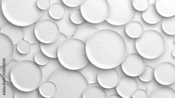 Fototapeta Trendy abstract geometric pattern featuring seamless gray circles and a white mosaic, perfect for modern design lovers.