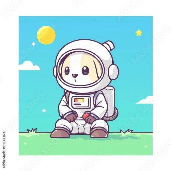 Obraz Cute Dog Astronaut in Space (39)