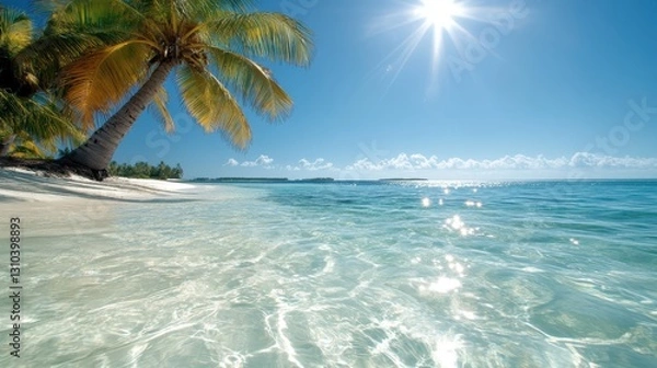 Obraz Explore the serene tropical paradise with golden sands and azure waters