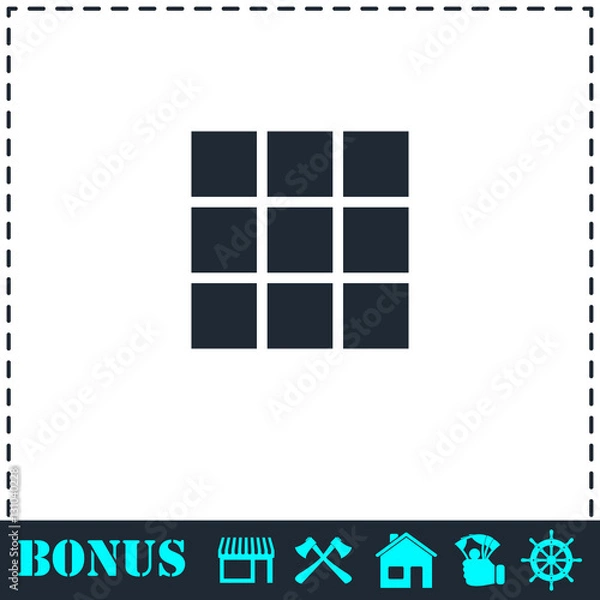 Fototapeta Building block icon flat