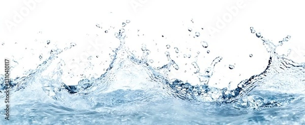 Fototapeta Vibrant water splash creating beautiful shape with droplets against a bright background : Generative AI