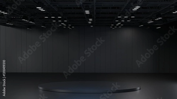 Obraz 3D Virtual TV Studio News, Backdrop For TV Shows .TV On Wall.3D Virtual News Studio Background,3d illustration