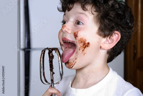 Obraz Boy licking Beater