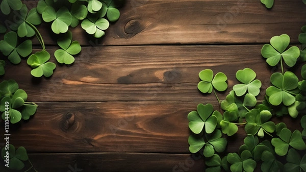 Obraz clover on wooden background