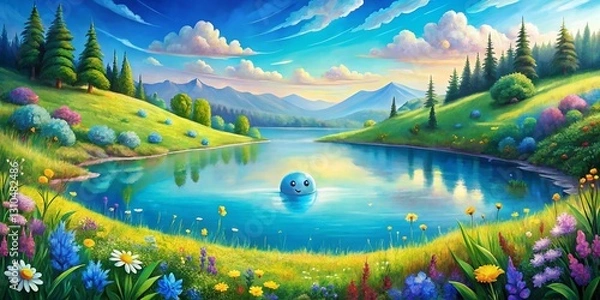Fototapeta Enlarged Prostate Relief: Serene Landscape Reflecting Urinary Tract Health