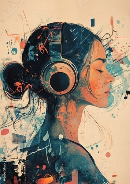 Fototapeta Professional audio music illustration and picture for creative visual concepts