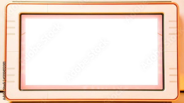 Fototapeta A blank framed display, featuring a light-colored border with a simple design, suitable for showcasing images or information.