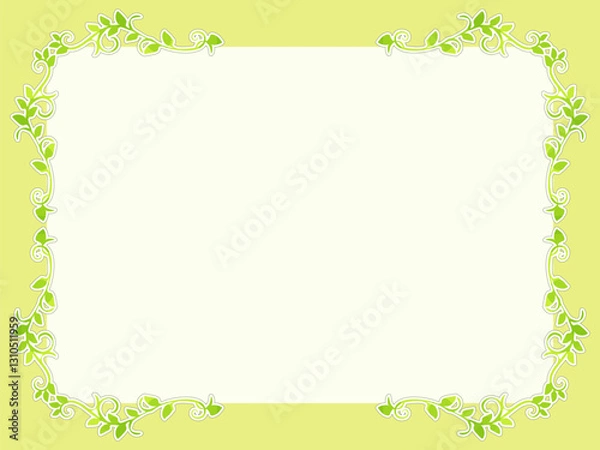 Fototapeta シンプルでナチュラルな春らしい植物のフレーム