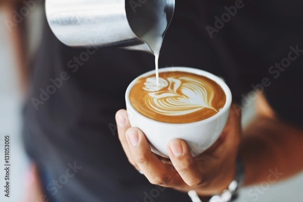 Obraz Latte Coffee w kawiarni kawiarni
