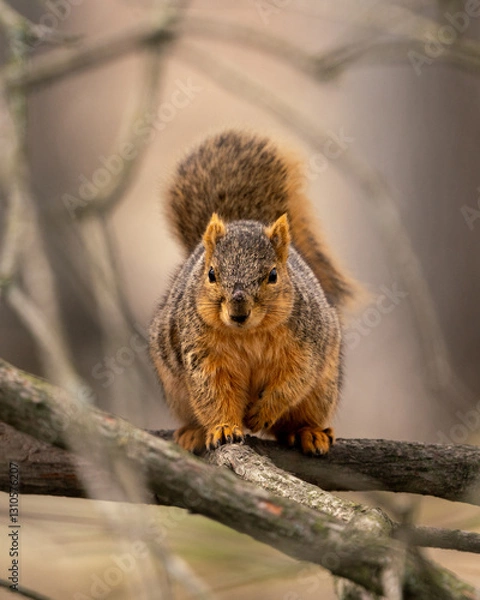 Fototapeta squirrel on a tree