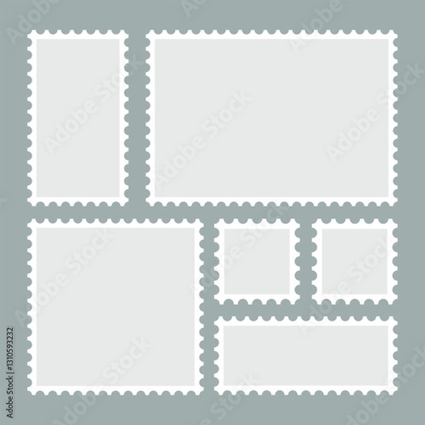 Fototapeta Postage stamps flat vector design