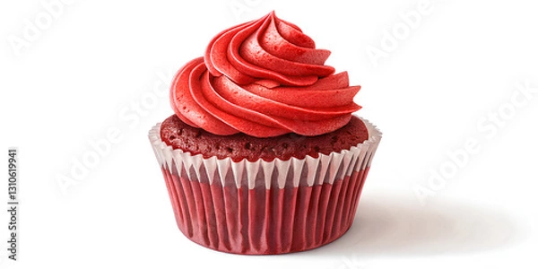 Obraz Red Velvet Cupcake with Vibrant Red Frosting