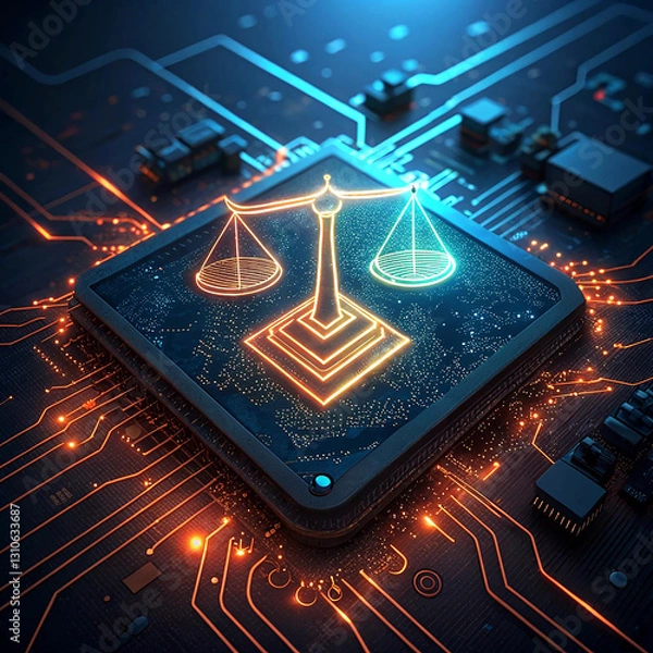 Obraz The Balance of Justice in a Digital World