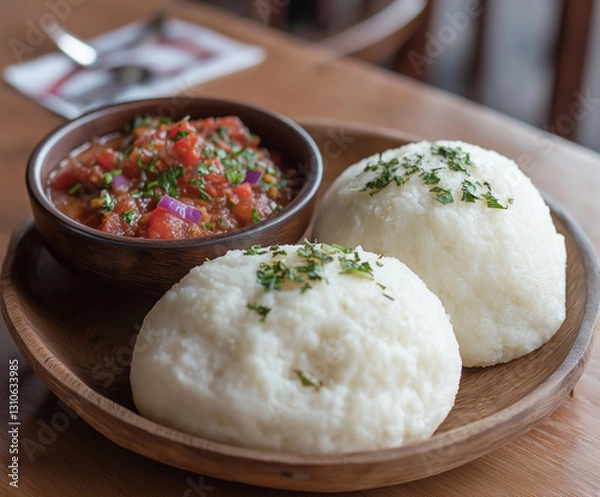 Obraz ugali served with sautéed kales