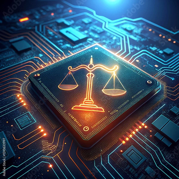 Obraz The Balance of Justice in a Digital World
