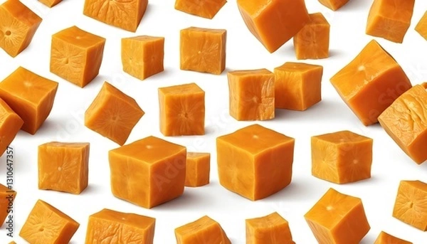 Fototapeta Floating Cubes of Butterscotch Candy