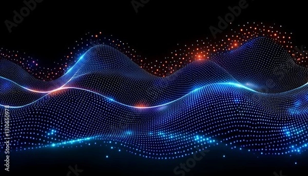 Obraz Digital Wave for Abstract Data Flow. (7)