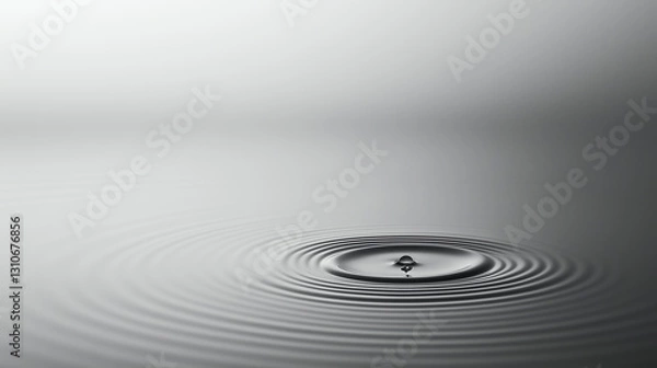 Fototapeta Water surface with gentle ripples showing tranquility and calmness, capturing essence of serenity and purity in minimalist composition