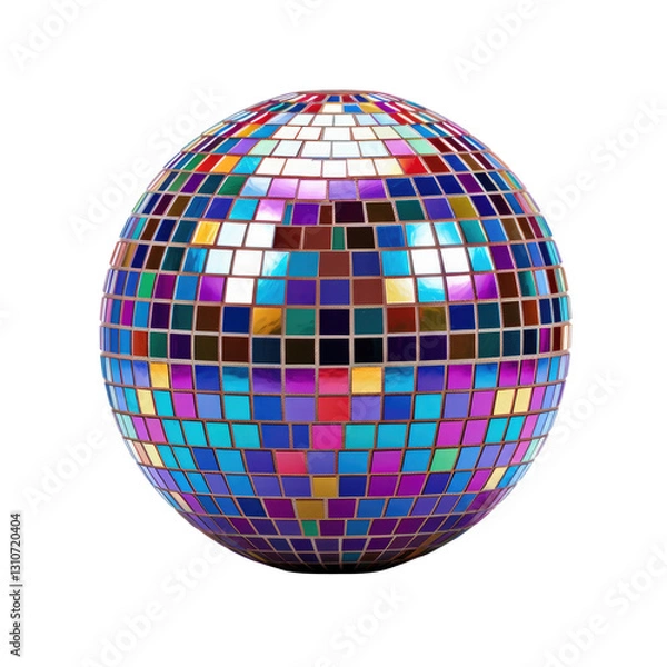 Fototapeta A unique multicolored disco ball on transparent background