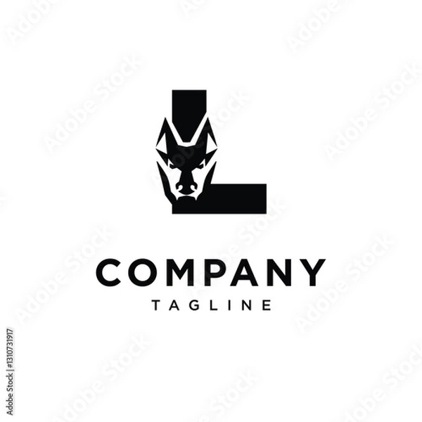 Obraz Letter L Belgian Malinois Logo Icon Vector