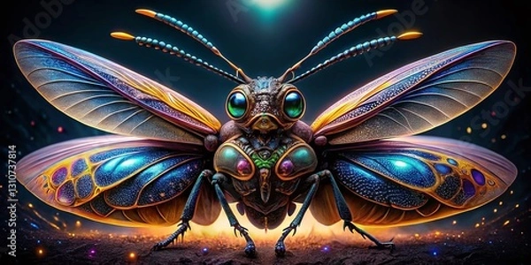 Obraz Night Insects: Intricate Textures & Flowing Lines - Stock Photo