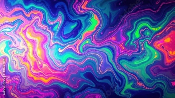 Fototapeta Vibrant Abstract Swirl Background with Neon Colors and Liquid Effect