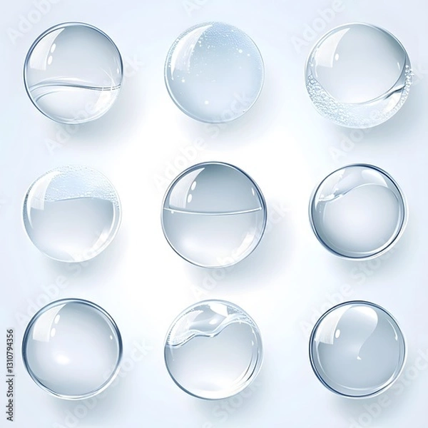 Obraz Water Droplets in Glass Globes, Abstract Design