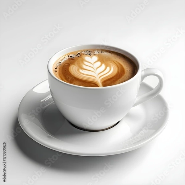 Fototapeta Latte Art Coffee in White Cup