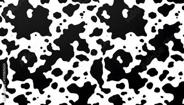 Fototapeta Abstract Cow Print Pattern Seamless Background. This is a seamless, abstract pattern featuring a cow print design
