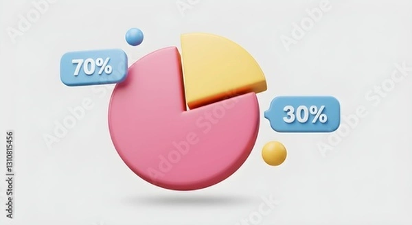 Obraz 70/30 Pie Chart 3D Render
