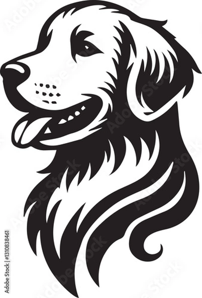 Fototapeta black vector illustration of a dog head vector, dog head silhouette vector, dog head vector icon, dog head silhouette vector black and white