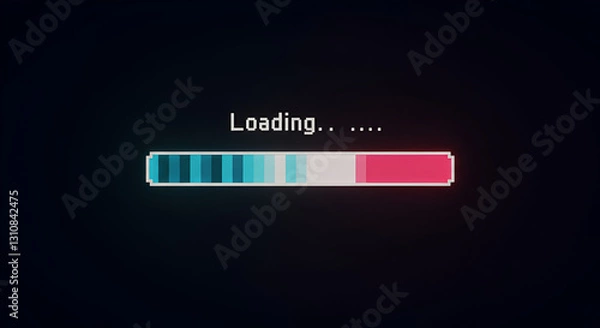 Fototapeta Pixelated Loading Bar - Simple Pixel-Style Progress Loader