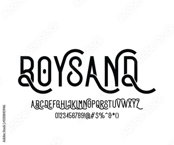 Fototapeta Boysand font for logo and headline. Isolated Vector typeset