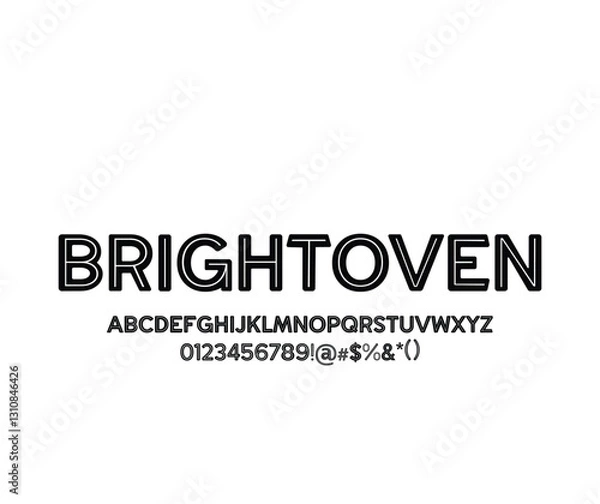 Fototapeta Brightoven font for logo and headline. Isolated Vector typeset