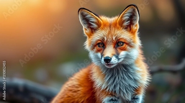 Fototapeta Close-up Portrait of a Majestic Red Fox with Captivating Eyes in Soft Natural Light