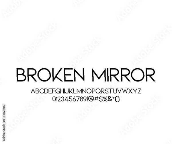 Fototapeta Broken Mirror font for logo and headline. Isolated Vector typeset