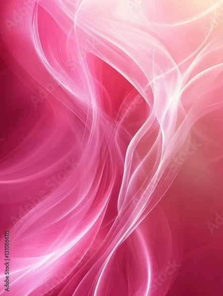 Obraz Abstract Pink Background Close-up of flowing white lines on a pink gradient. Concept dreamy, elegant, modern backdrop. Keywords texture, wave, smooth.