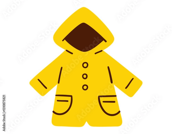 Fototapeta レインコート・雨がっぱ／梅雨／ベクター手書きイラスト