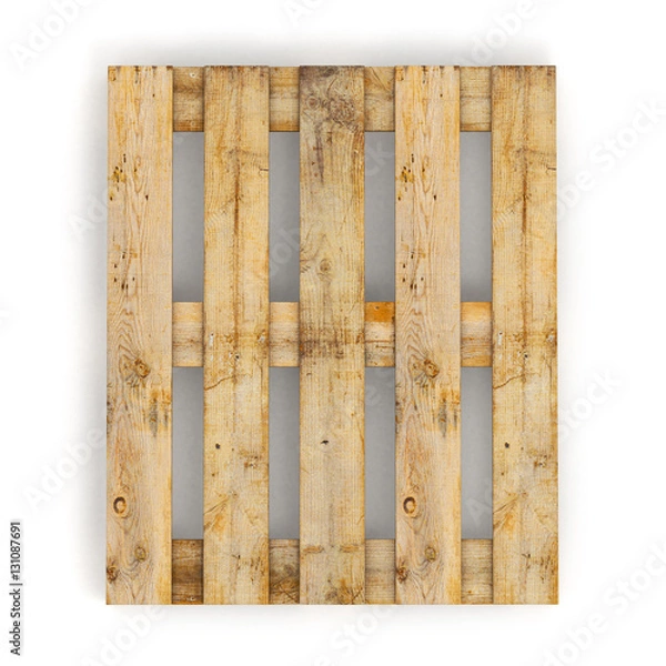 Obraz Wooden pallet. Isolated on white.3D illustration..