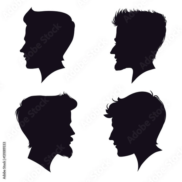 Obraz four different men silhouette. vector illustration