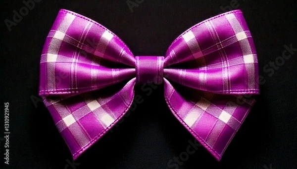 Obraz 紫色のチェック柄リボン