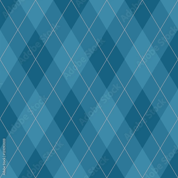 Fototapeta Argyle pattern of geometric rhombus. Harlequin design. Classic diamond shaped textile material for gift wrapping paper, socks, sweater, jumper, other modern textile or paper design.	