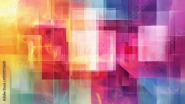 Fototapeta Abstract Colorful Geometric Background with Overlapping Squares