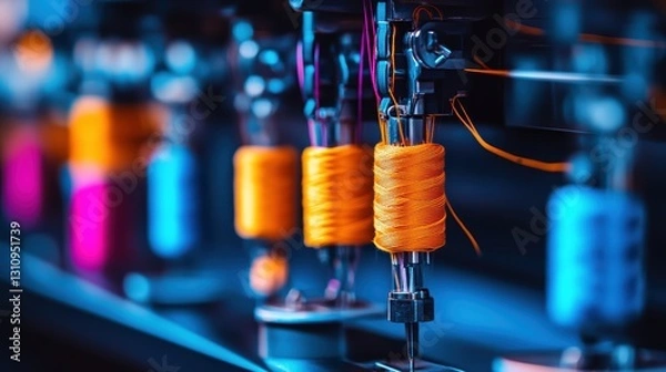 Obraz ai driven sewing automation in garment factories precision stitching and cutting.