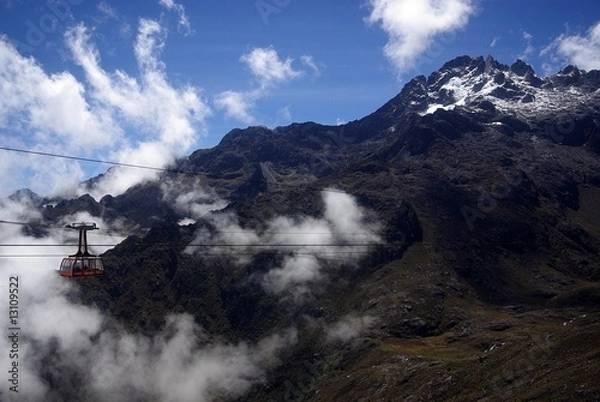 Obraz Wejście na szczyt kolejką linową w Meridzie