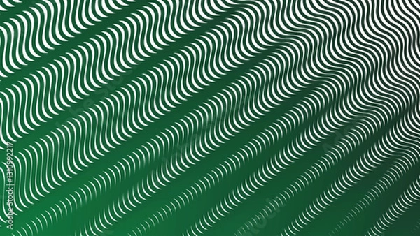 Fototapeta Dark green stripes wave lines pattern abstract background for backdrop or fabric style