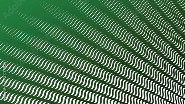 Fototapeta Dark green stripes wave lines pattern abstract background for backdrop or fabric style